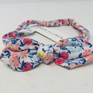 Janie and Jack Youth Girls One Size Floral Girls Fabric Headband with Bow White